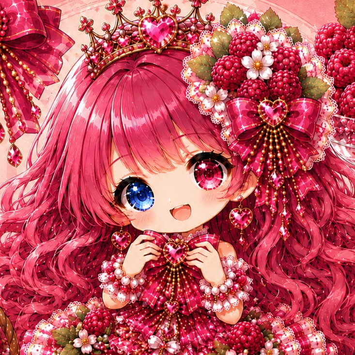 ラズベリー姫 02|甘いベリーのときめき♡(デジタルアート)