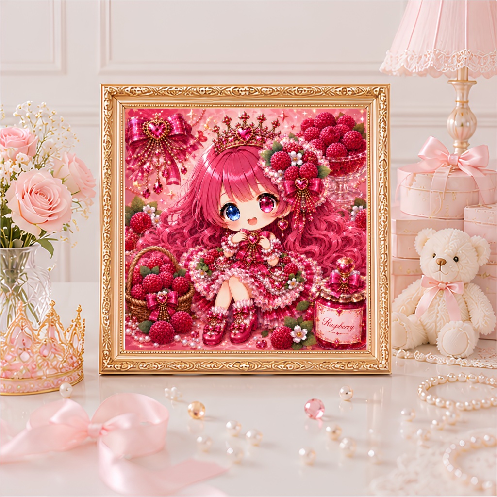 ラズベリー姫 03|ラズベリーの宝石箱♡(デジタルアート)