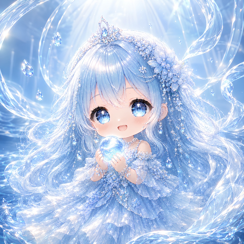 水姫｜クリスタルウォーター｜デジタルアート PNG