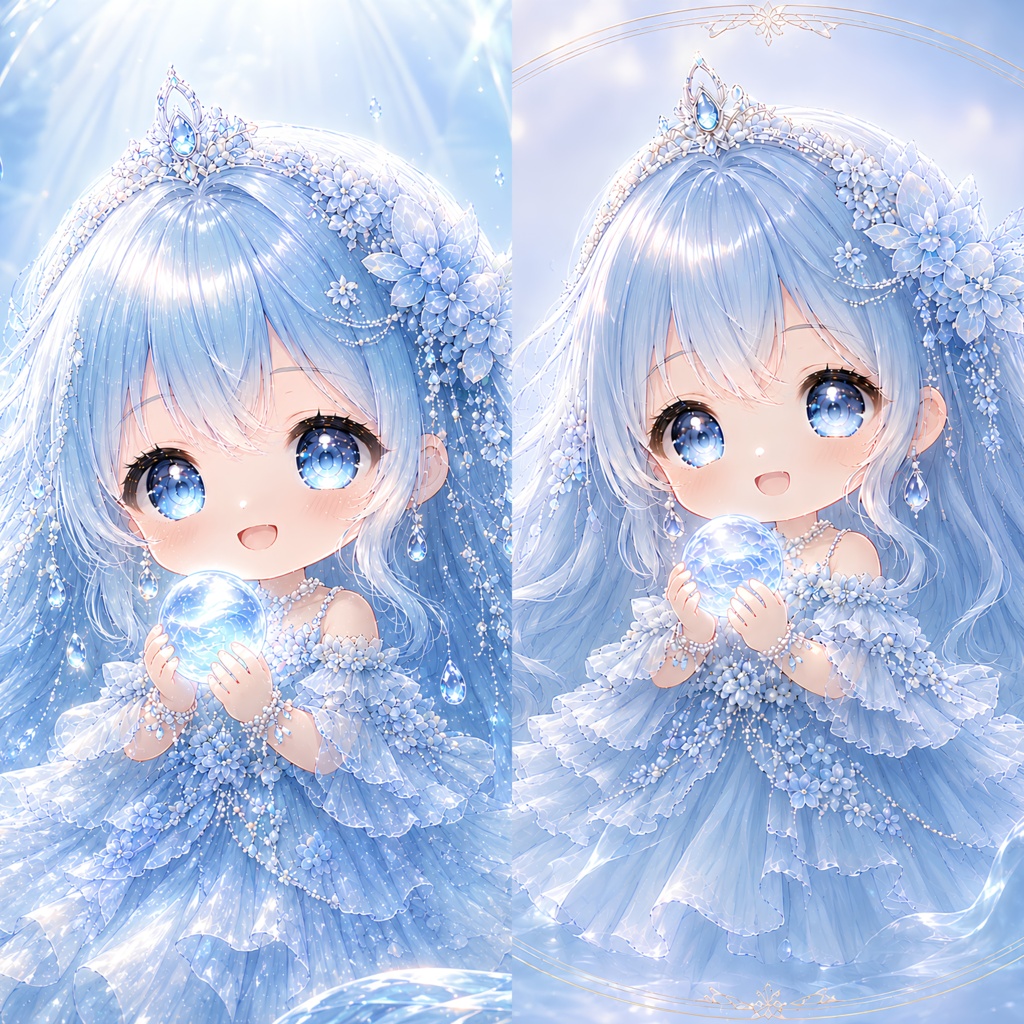 水姫｜デジタルアート 2作品セット｜PNG