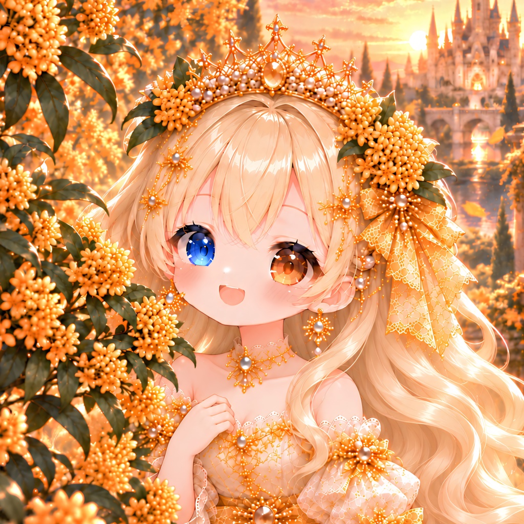 金木犀姫|秋色にきらめくプリンセス・デジタルアート