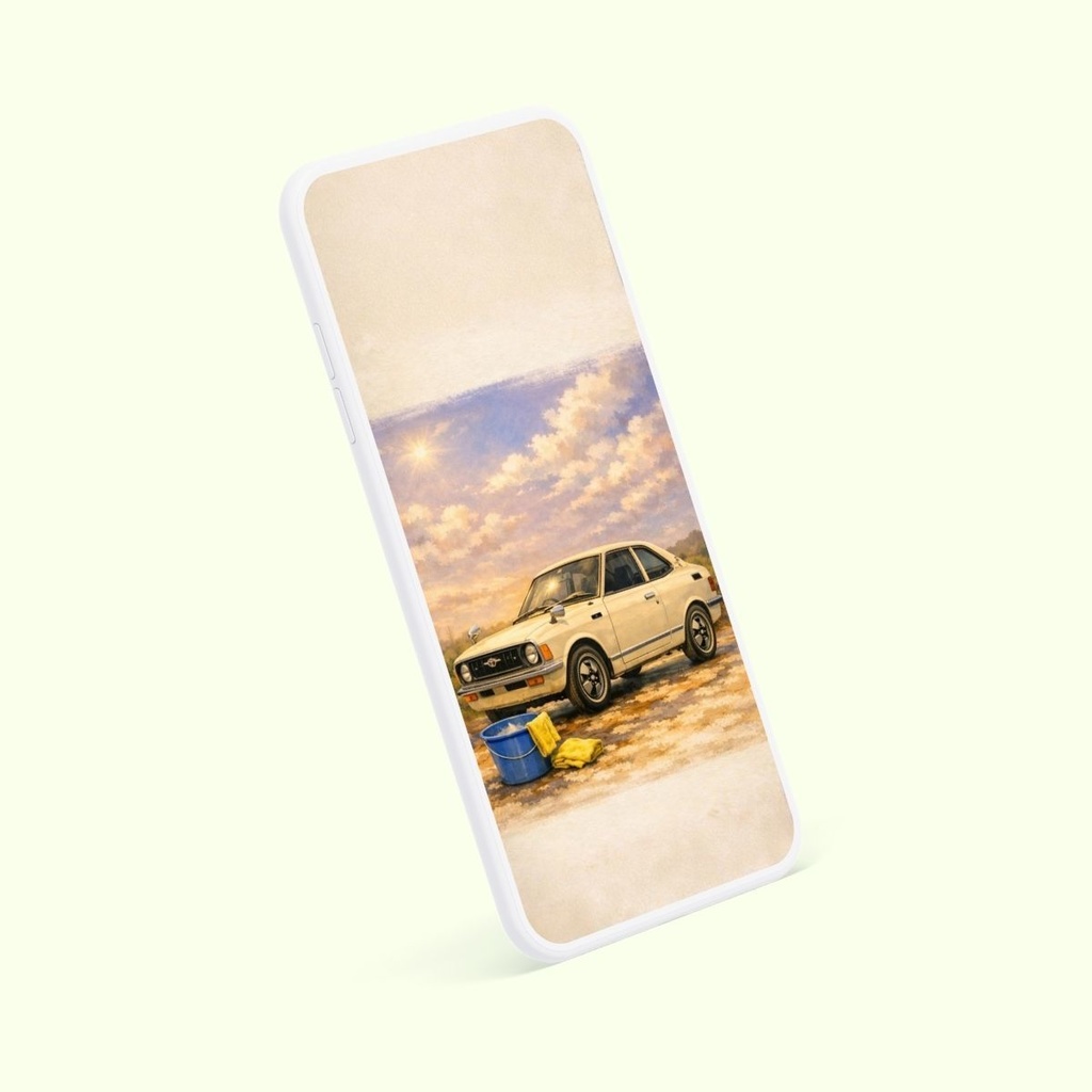 昭和の夏と青いバケツ —クーラーのない助手席の記憶 —ヴィンテージ壁紙