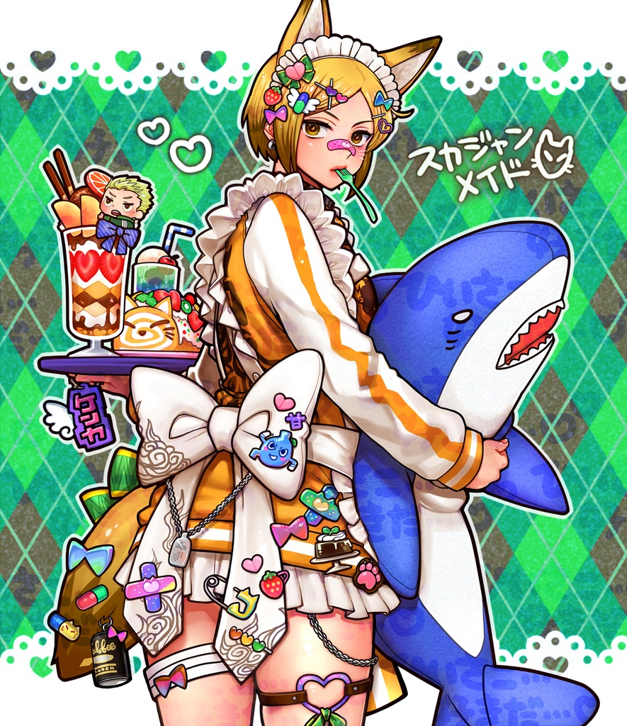 【送料込み】ひいさこ💊🦊匂わせ獅子スカジャンメイド佐狐くんアクスタ+箔押しチェキ風カード2枚