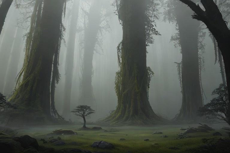 背景素材 ファンタジー背景　森　霧画像56枚セット