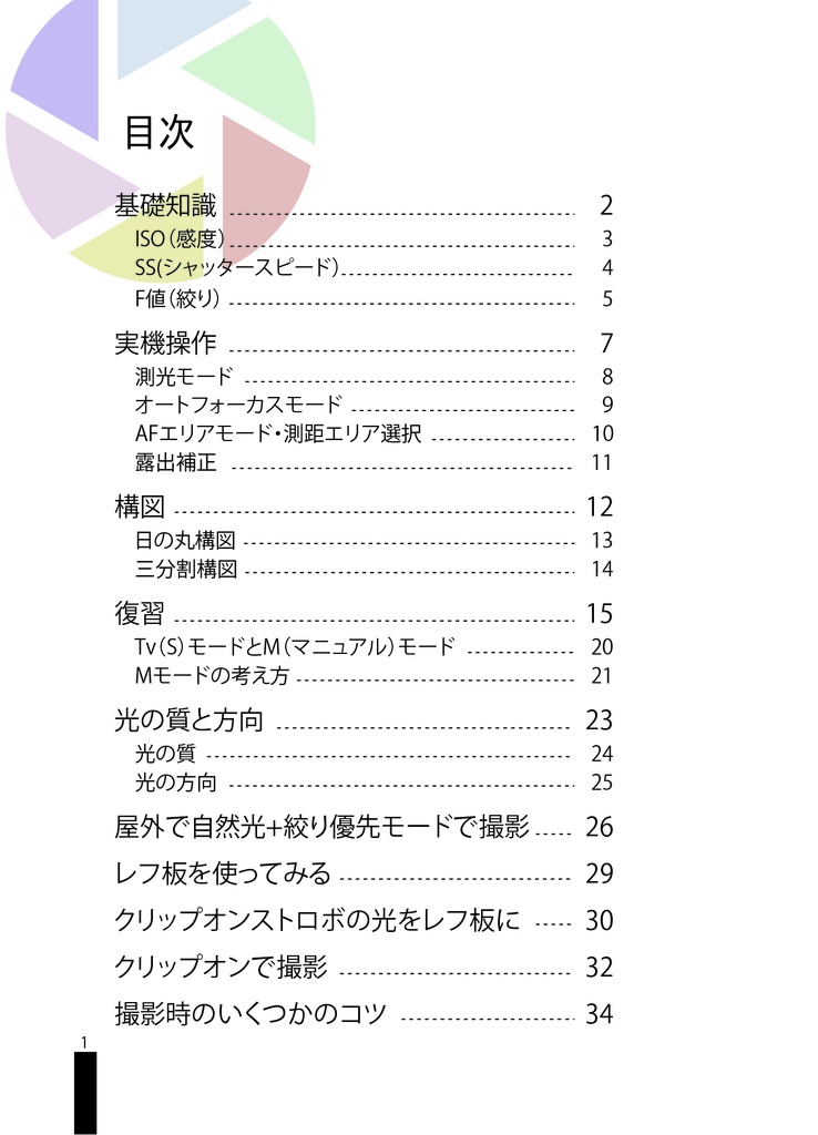 【再版準備中】「出来るだけ簡単に覚える」カメラの使い方。②光の質と方向を意識してステップアップ