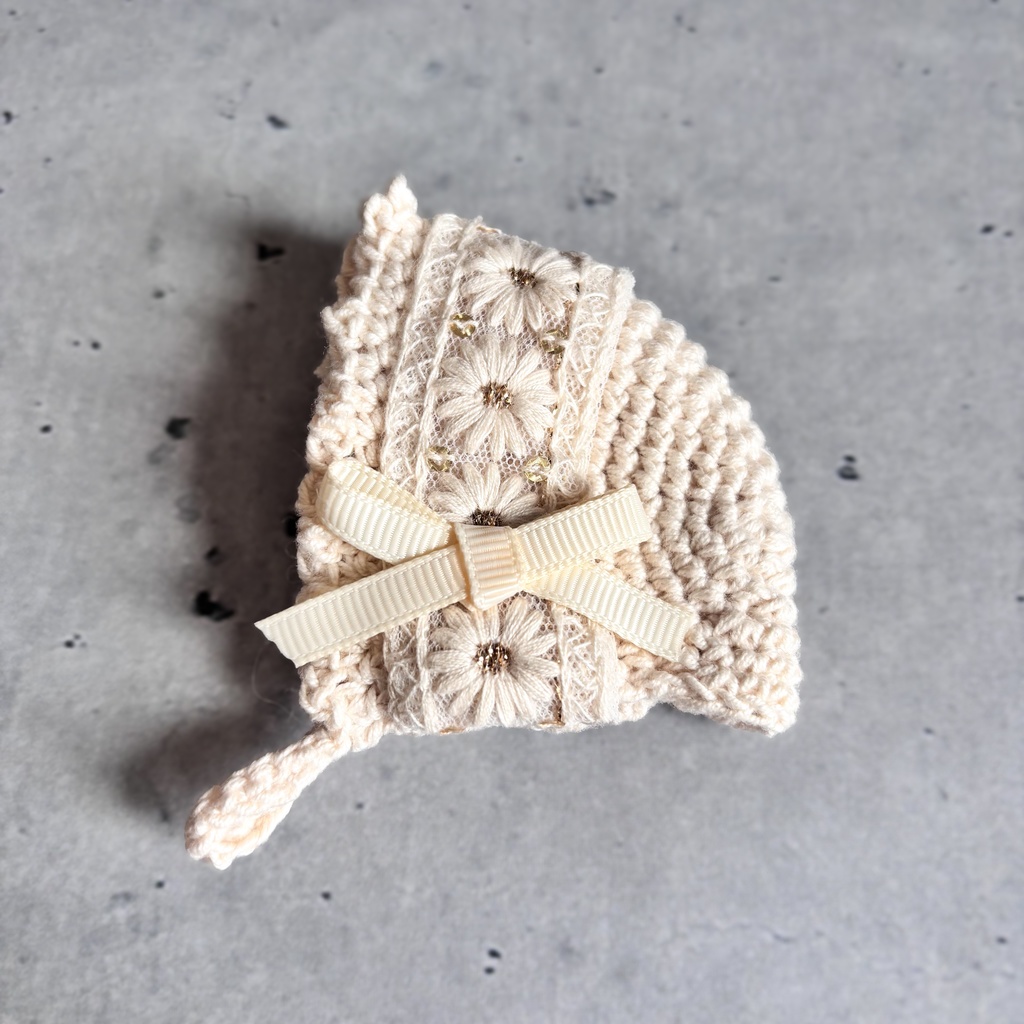 ほわぬい＊ボンネット リボン