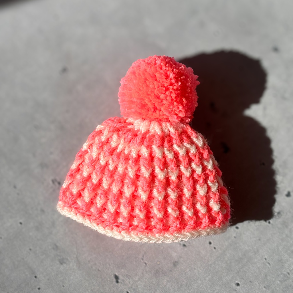 8cmぬい＊ネオンピンクニット帽
