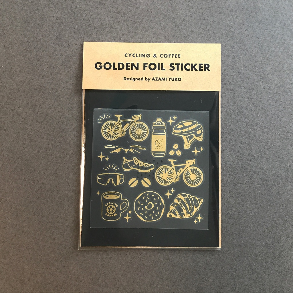 箔シール/CYCLING&COFFEE 柄(単品普通郵便発送)