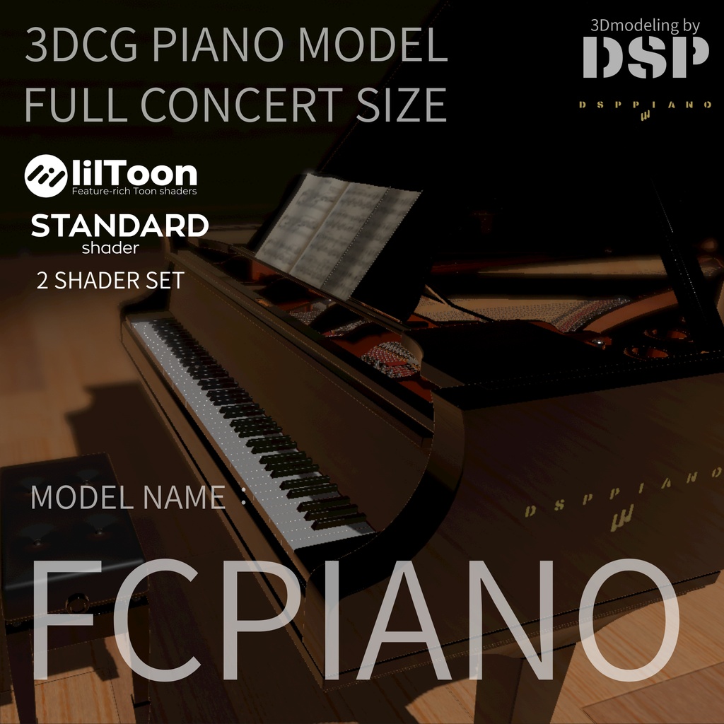 FC PIANO  3DCG Full Concert Grand Piano Model