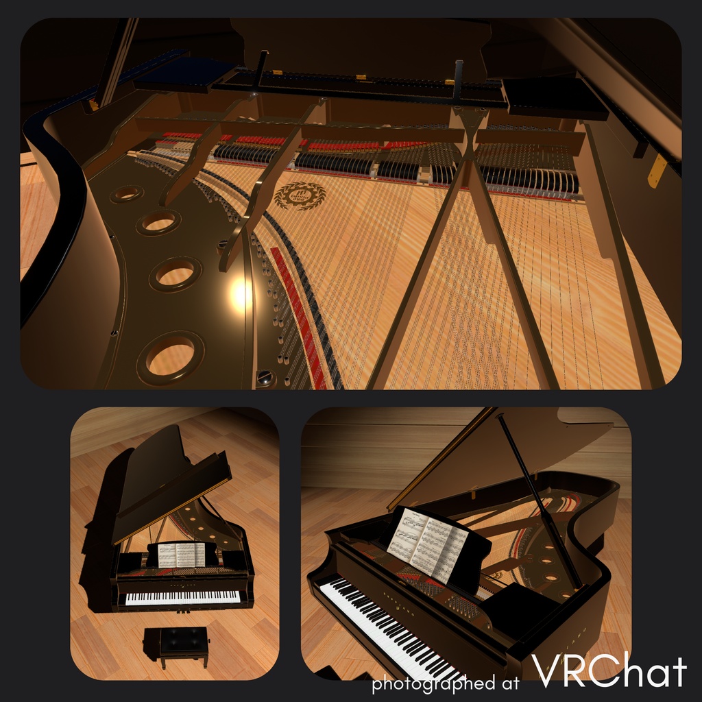 FC PIANO 3DCG Full Concert Grand Piano Model
