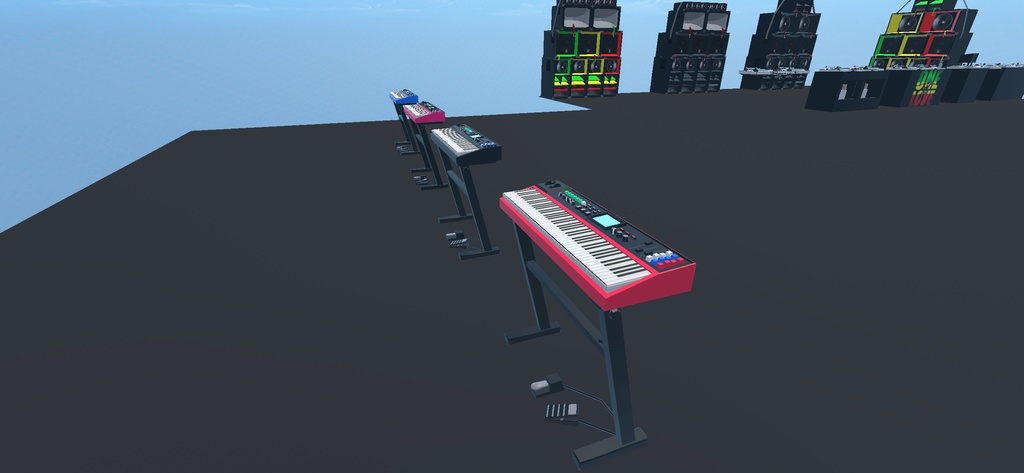 キーボード3Dモデル4色セット ローポリゴン