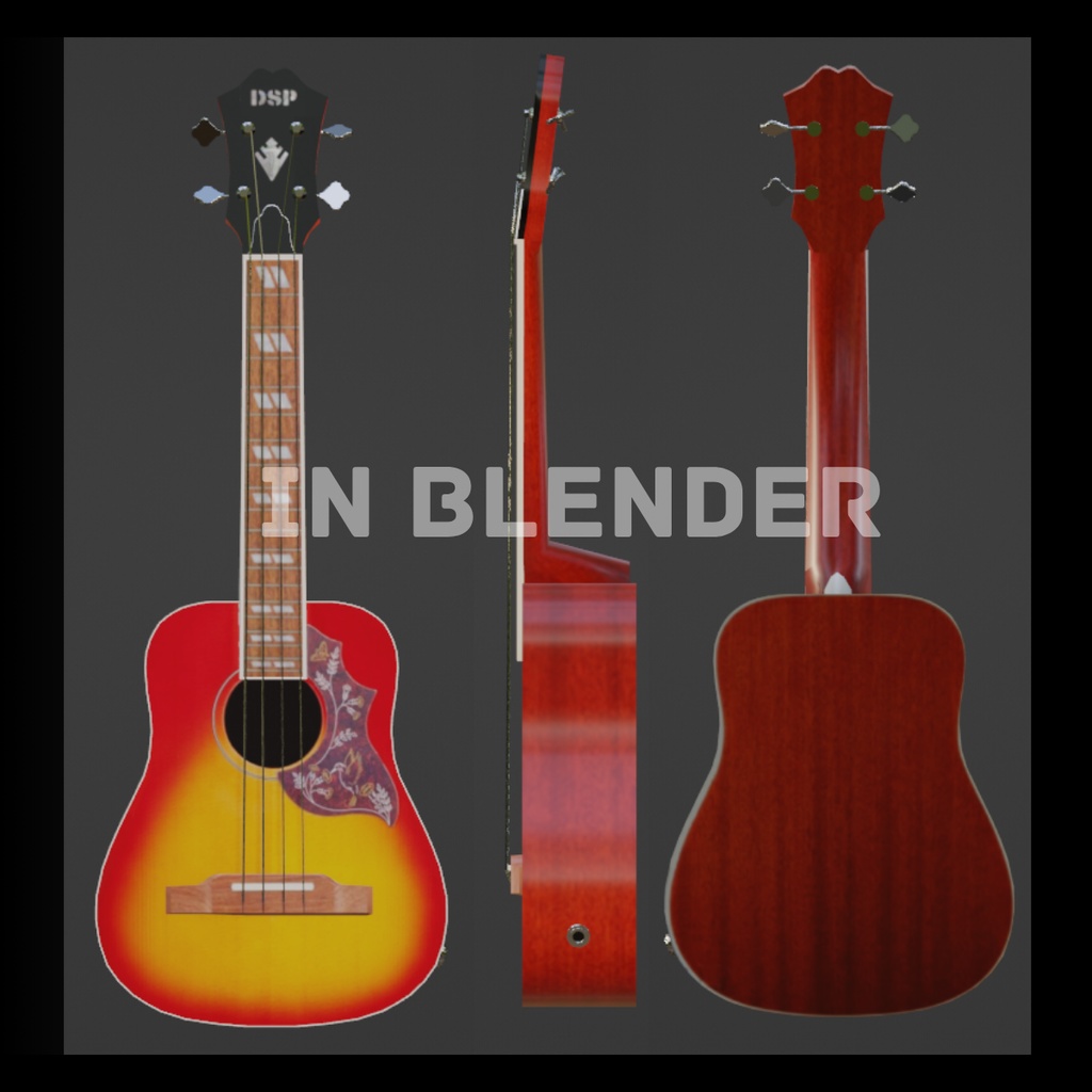 ハミングBウクレレVer2.0 3Dモデル ローポリゴン