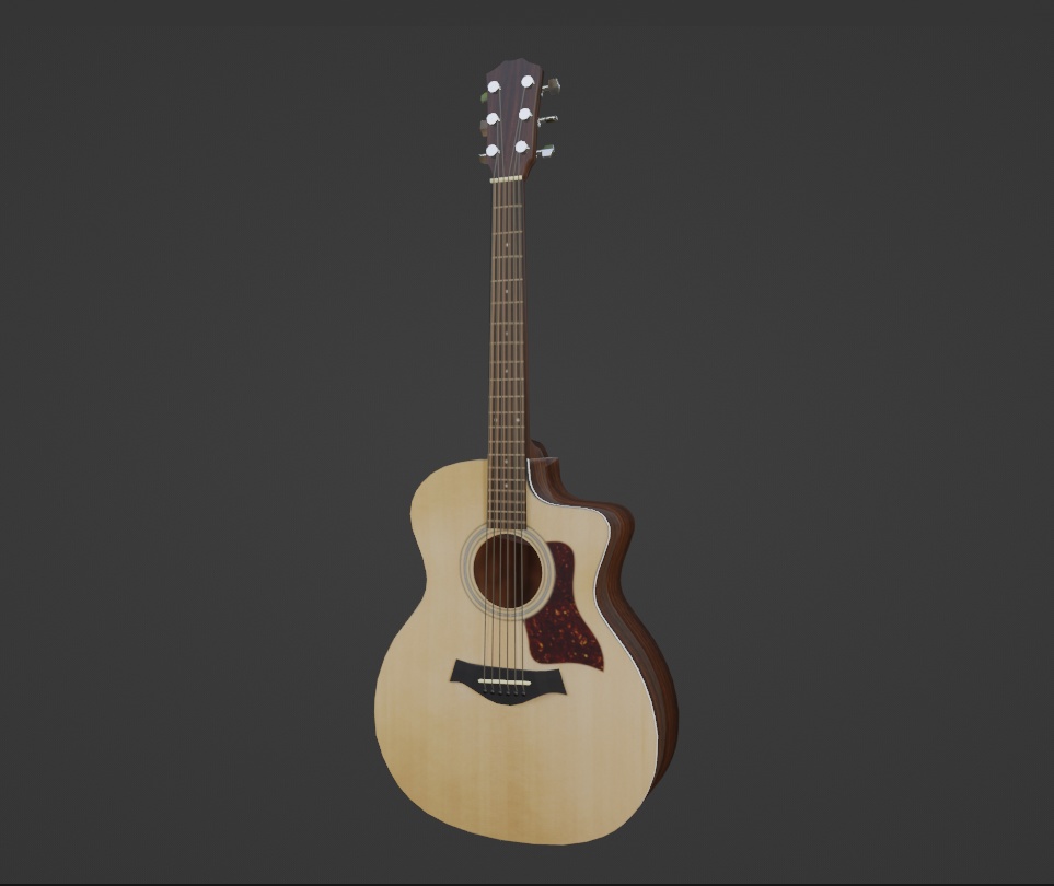 アコースティックギター modelーT214 カッタウェイ 超ローポリゴン