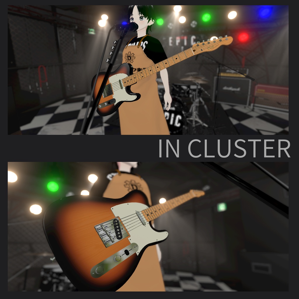 SENDER 3DCGローポリゴンギターモデル