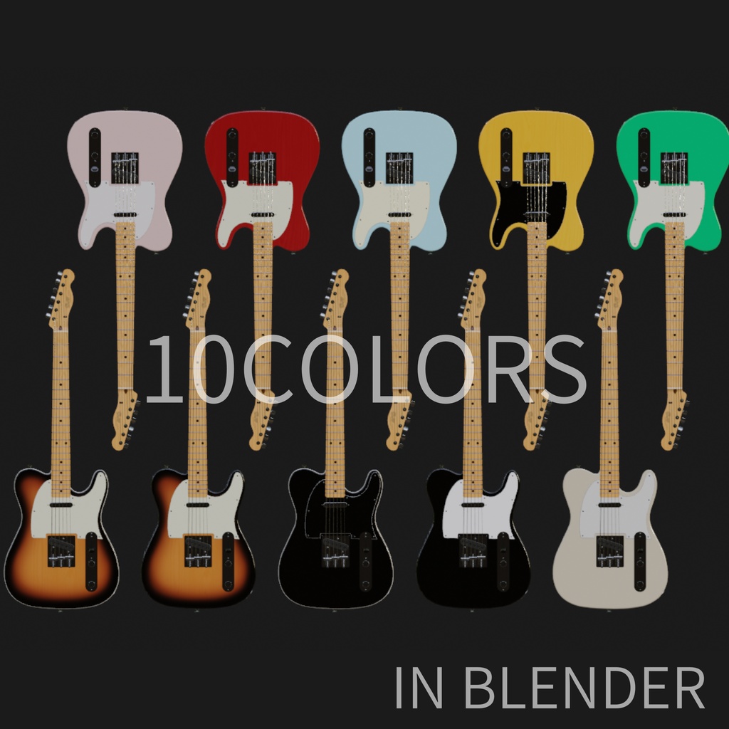 SENDER 3DCGローポリゴンギターモデル