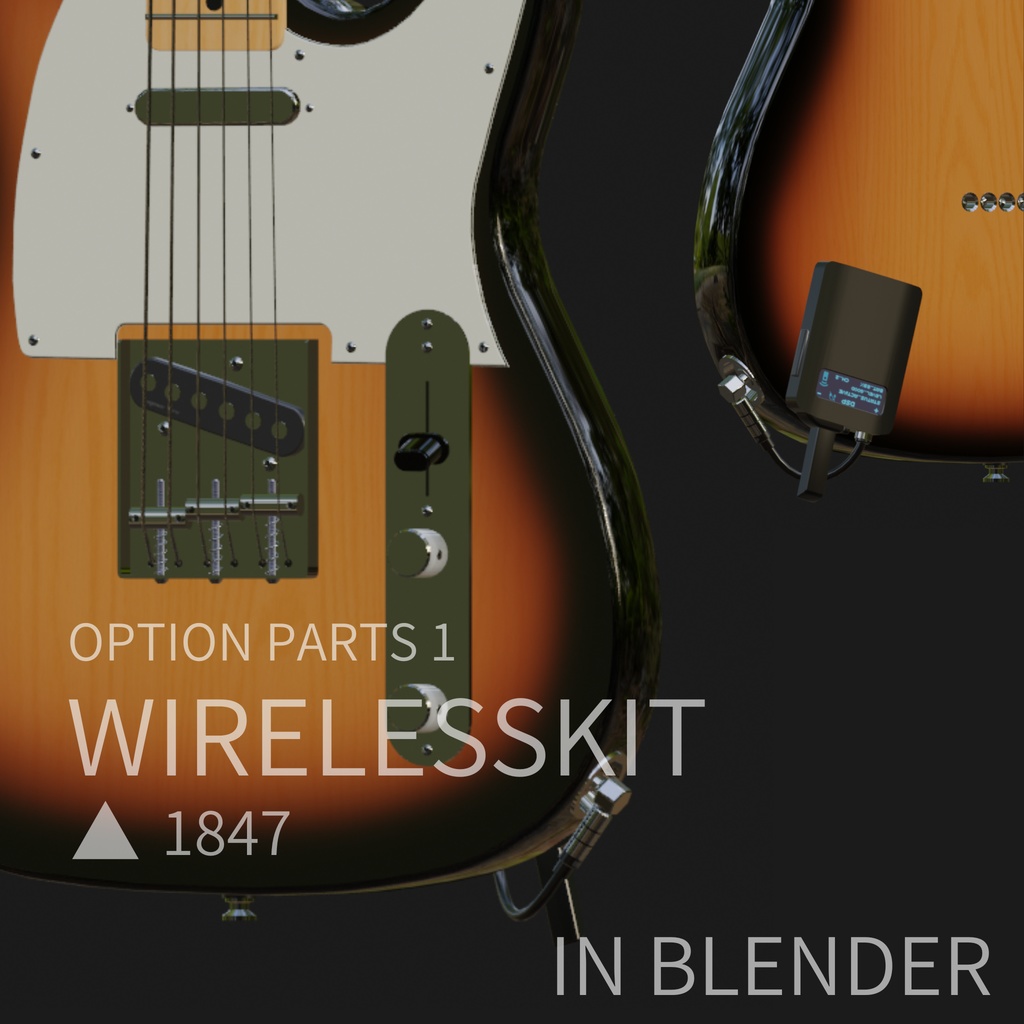 SENDER 3DCGローポリゴンギターモデル