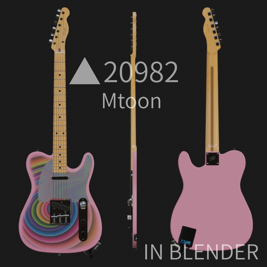 SENDER M-edition 3DCGローポリゴンギターモデル