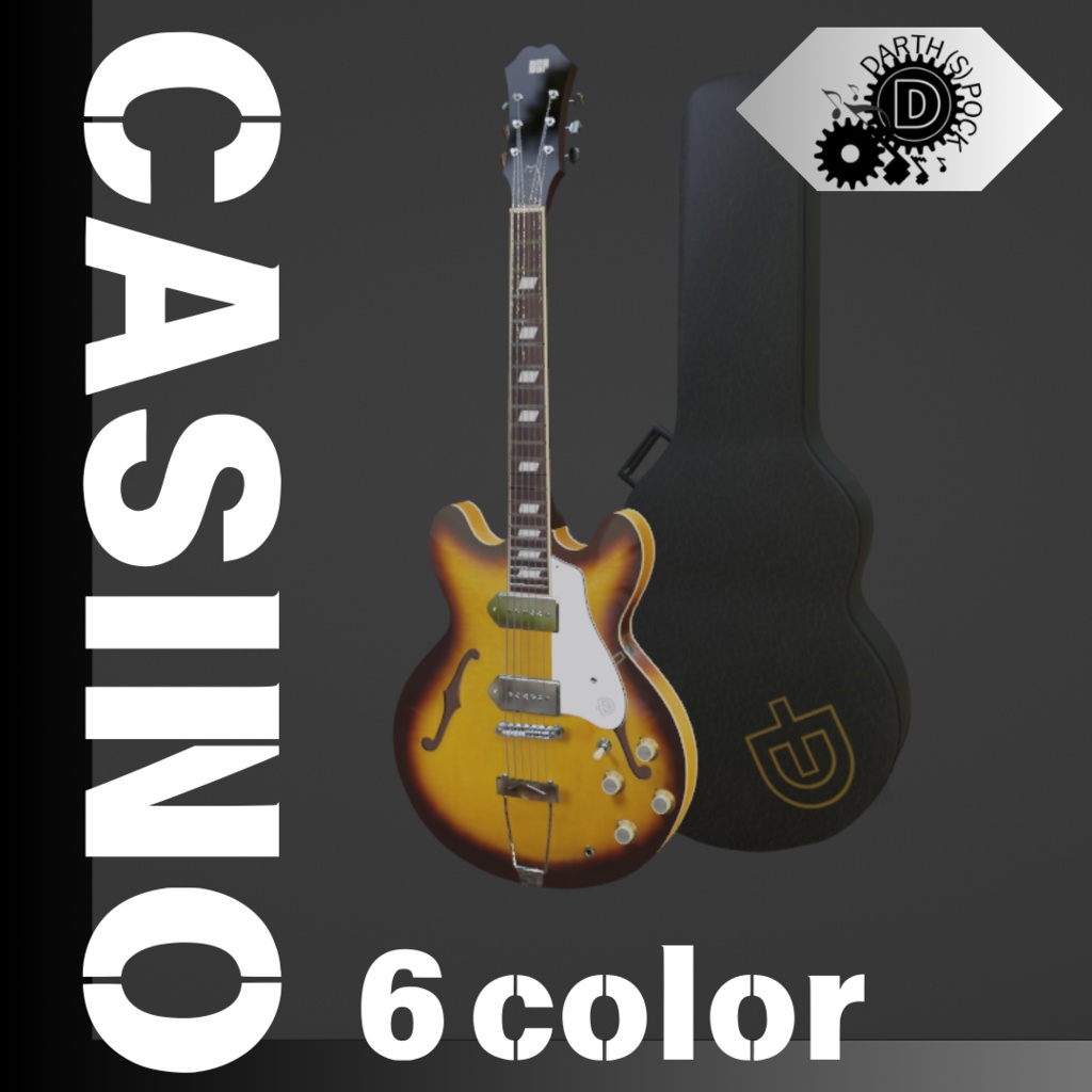 casinotypeギター　　６カラーセット　ローポリモデル