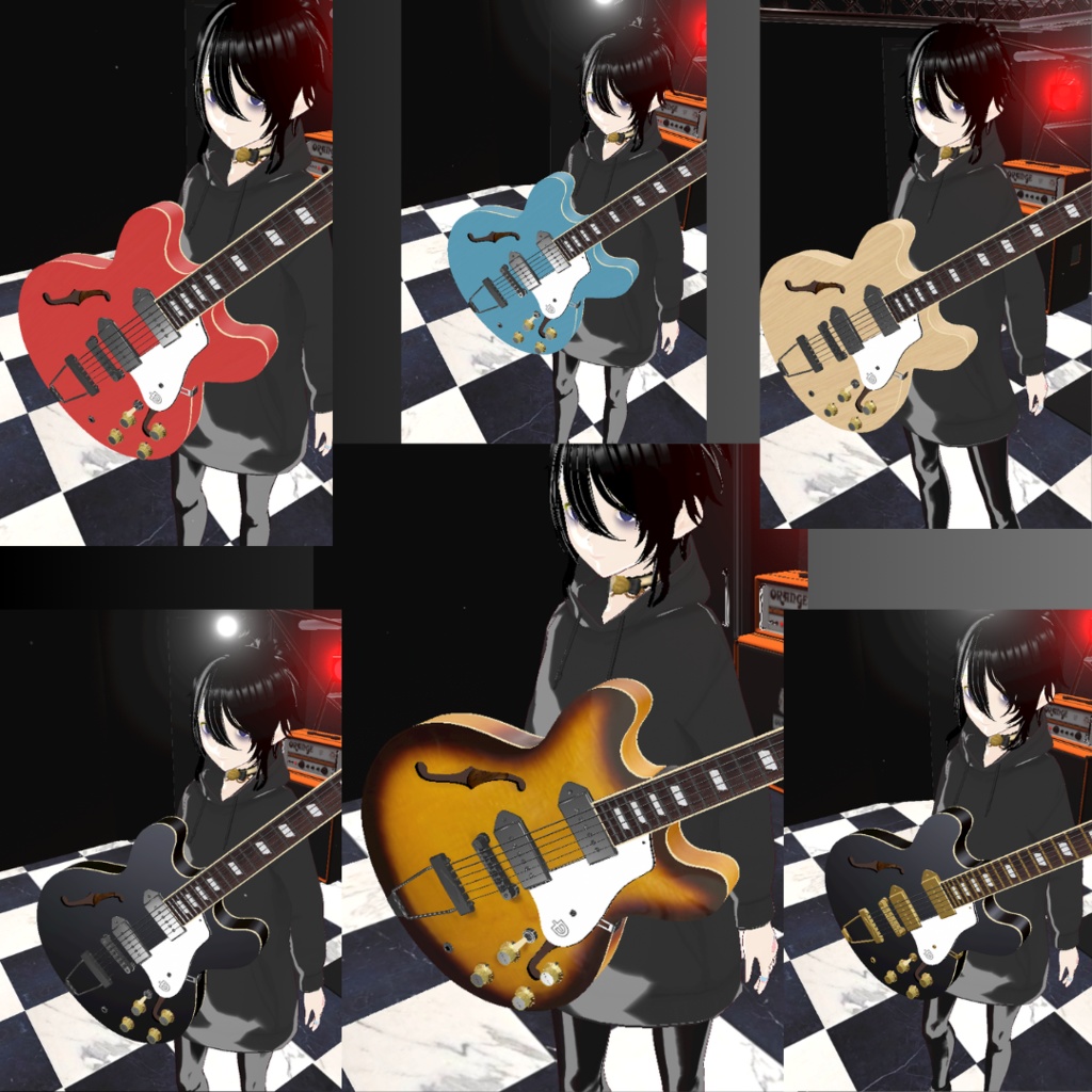 casinotypeギター 6カラーセット ローポリモデル