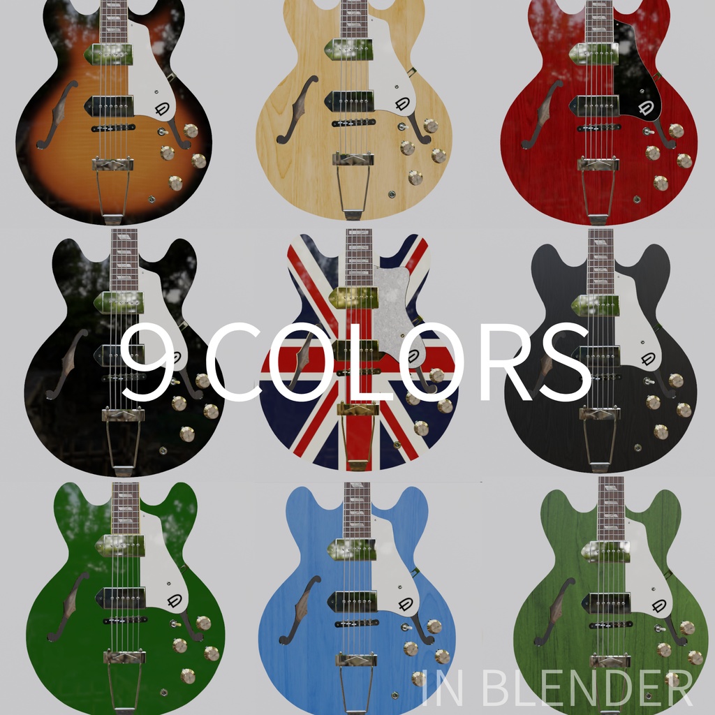 HIGH ROLLER 3DCGローポリゴンギターモデル