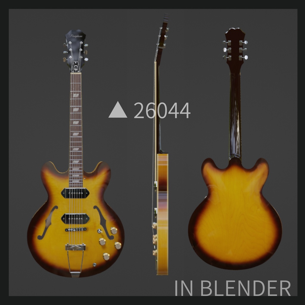 HIGH ROLLER P-EDIOTION 3DCGローポリゴンギターモデル