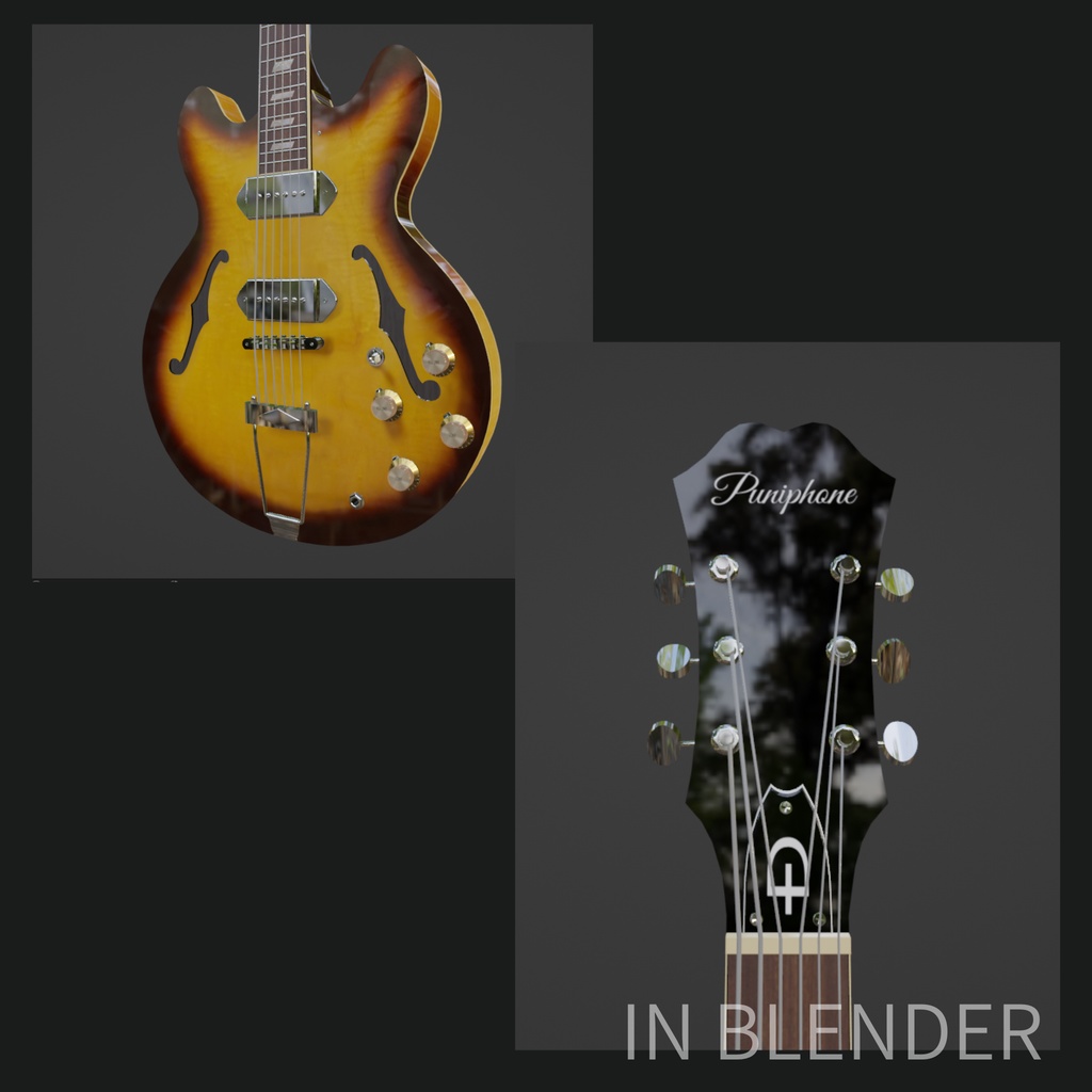 HIGH ROLLER P-EDIOTION 3DCGローポリゴンギターモデル