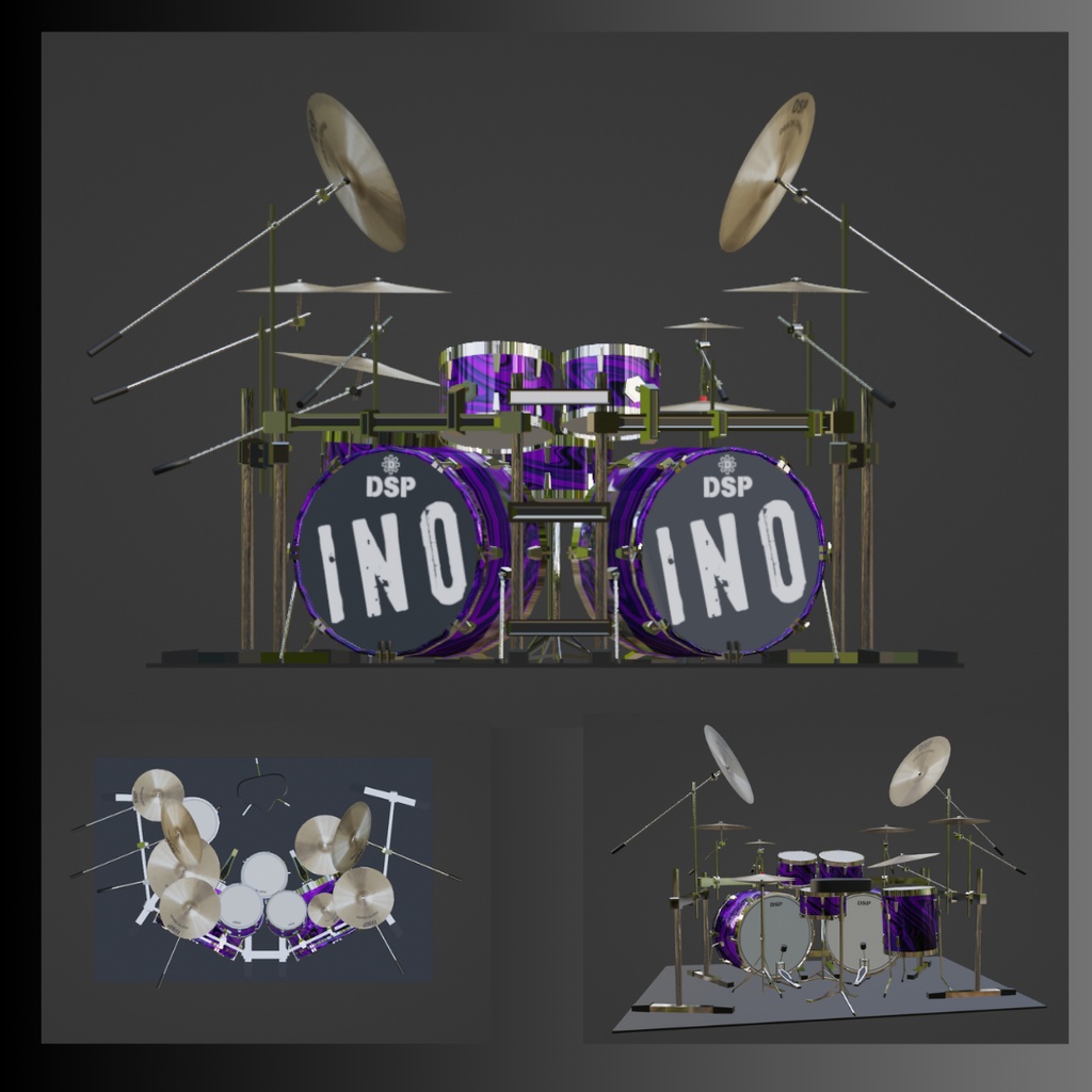 クラシックドラムセット INOedition extra MOREローポリゴン