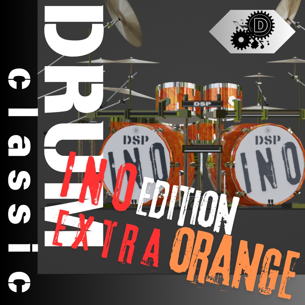 クラシックドラムセット　ＩＮＯedition extra orange　ＭＯＲＥローポリゴン