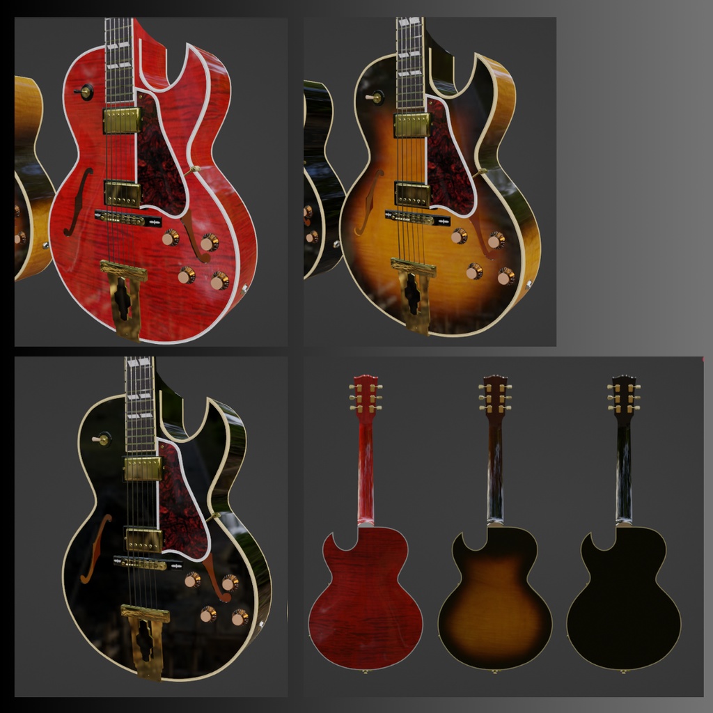 D-4 3カラーSET 3Dローポリゴンモデル
