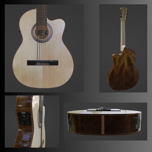 エレガットギター 3Dローポリゴンモデル