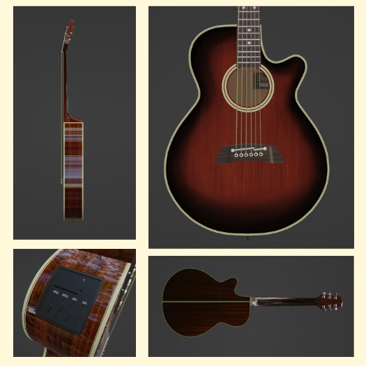 エレアコギター Met-edition 【みねぞう】3Dローポリゴンモデル