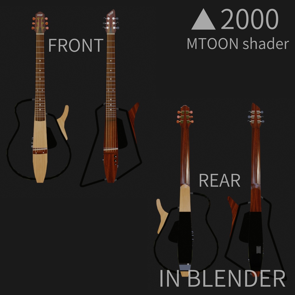 SLG 3DCG超ローポリゴンギターモデル