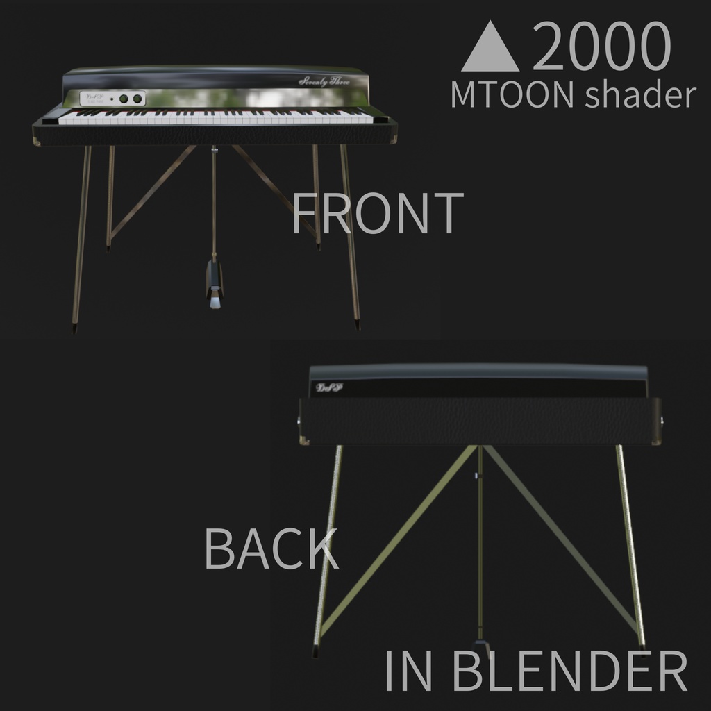 FELLOWS 3DCG超ローポリゴン電子ピアノモデル