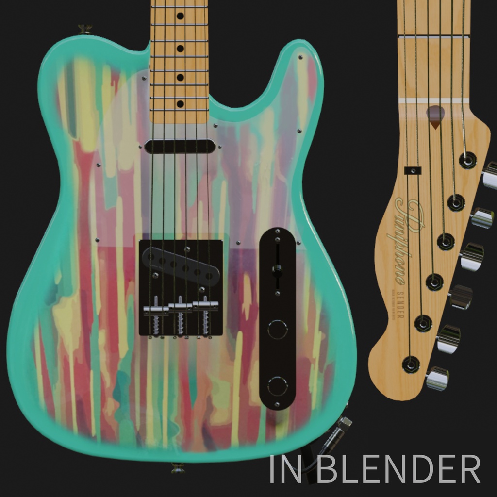 SENDER P-edition 3DCGローポリゴンギターモデル