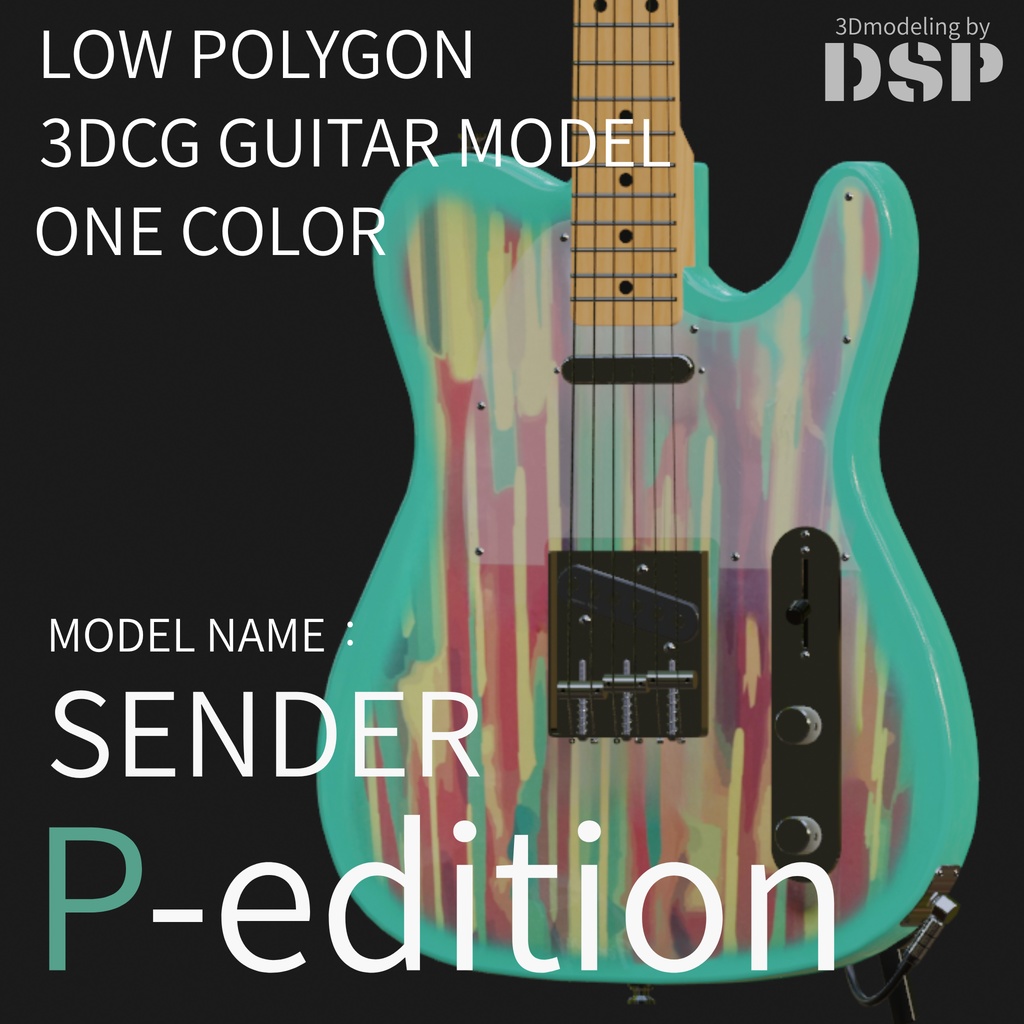 SENDER P-edition  3DCGローポリゴンギターモデル