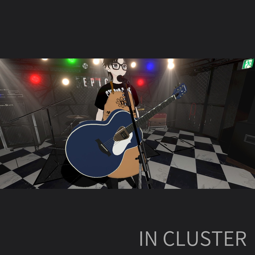 D-6012 アコースティックギター 超ローポリゴン3DCGギターモデル