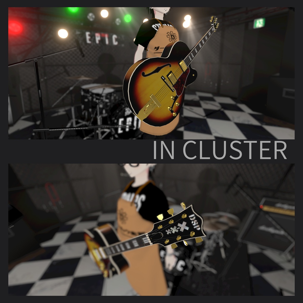 フルアコギターD-5 Clusterアクセサリー専用ローポリギターモデル