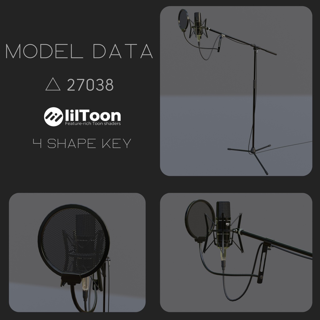 コンデサマイク 3D CG Condenser Microphone Model