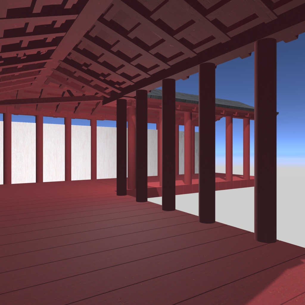 組み合わせて使える赤い回廊【VRChatアセット】