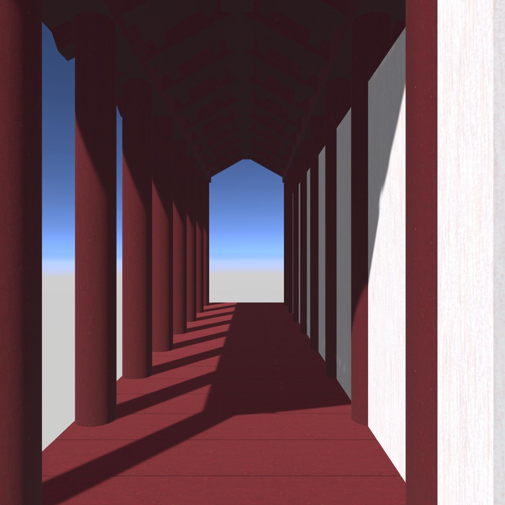 組み合わせて使える赤い回廊【VRChatアセット】