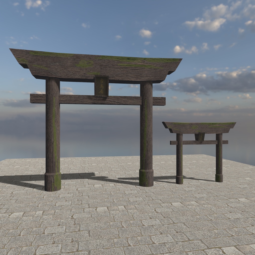 【VRChat想定】鳥居の3Dモデル 4種セット