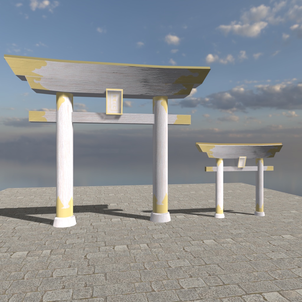 【VRChat想定】鳥居の3Dモデル 4種セット