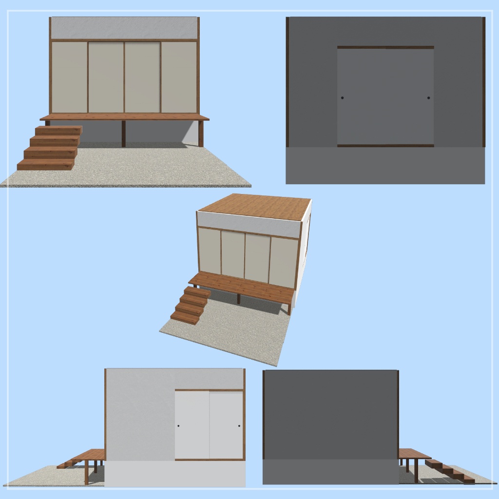 【VRChat想定】和室(縁側+庭付き)モジュラーアセット