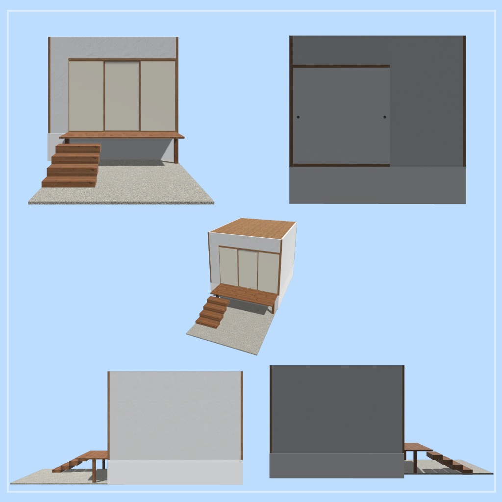 【VRChat想定】和室(縁側+庭付き)モジュラーアセット