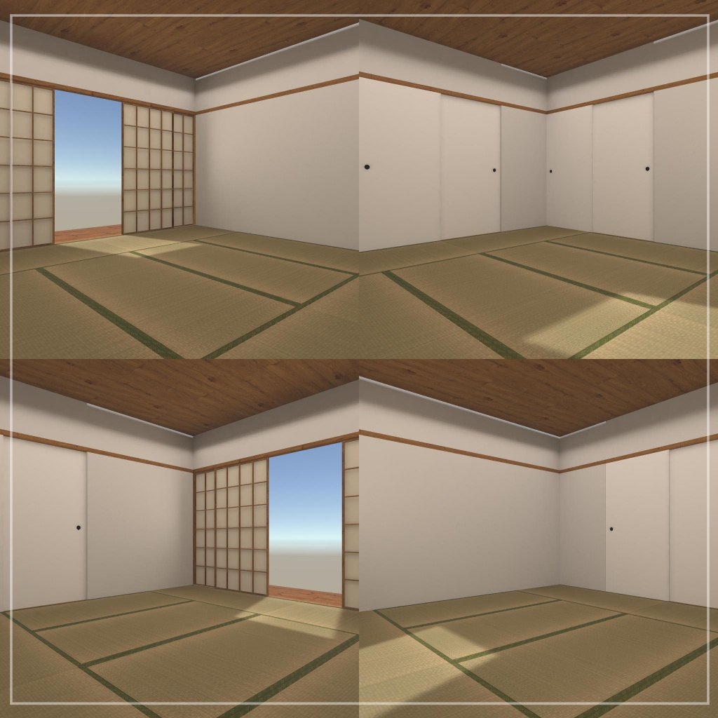【VRChat想定】和室(縁側+庭付き)モジュラーアセット