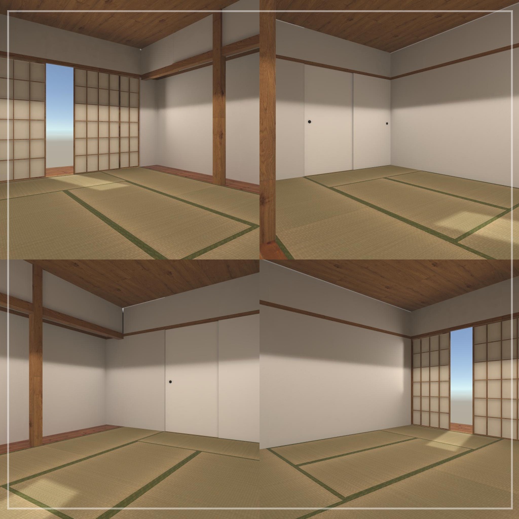 【VRChat想定】和室(縁側+庭付き)モジュラーアセット