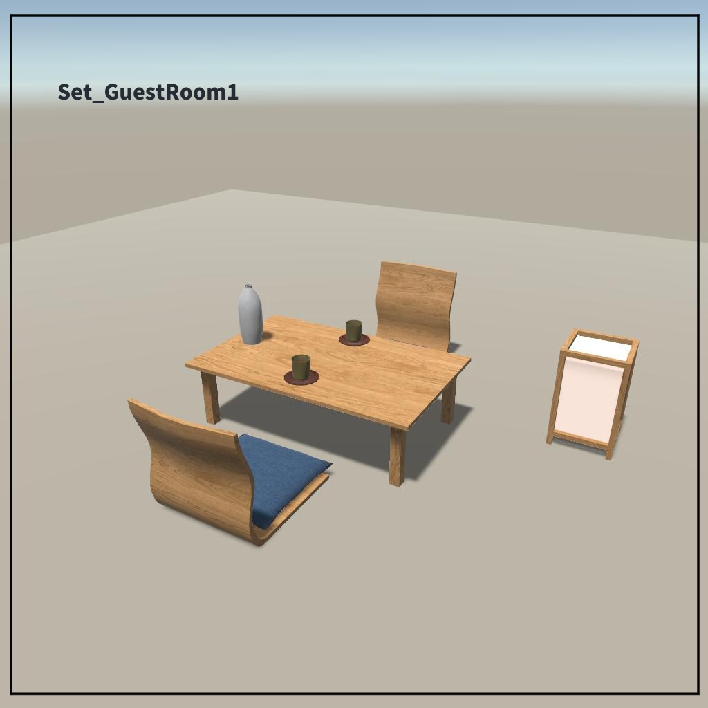 【VRChat想定】和風家具セット