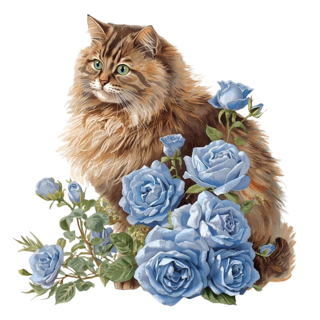 日常を彩るアンティークな猫と薔薇 13点