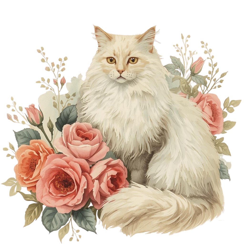 日常を彩るアンティークな猫と薔薇 13点