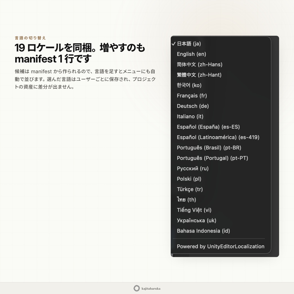 UnityEditorLocalization -Unityエディタ拡張多言語化基盤パッケージ-